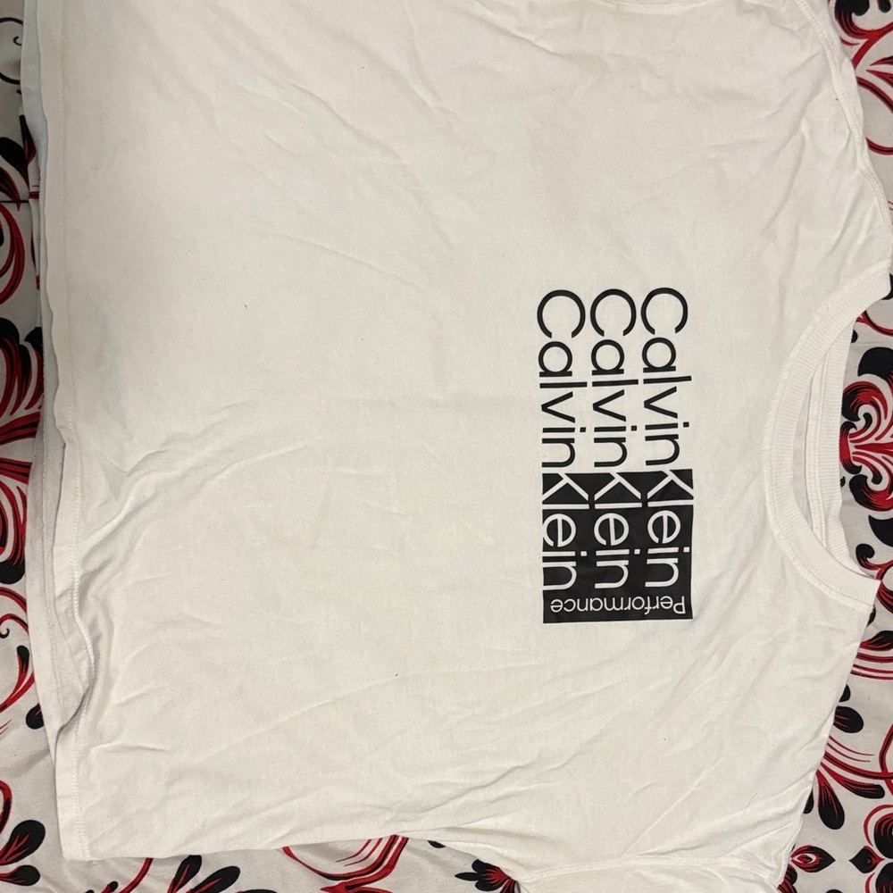 Calvin Klein White Tee with Black Logo